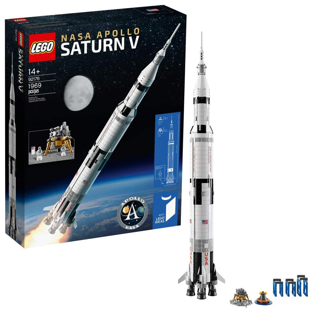 商品LEGO|LEGO Ideas NASA Apollo Saturn V 92176 Outer Space Model Rocket for Kids and Adults, Science Building Kit (1969 Pieces),价格¥899,第1张图片