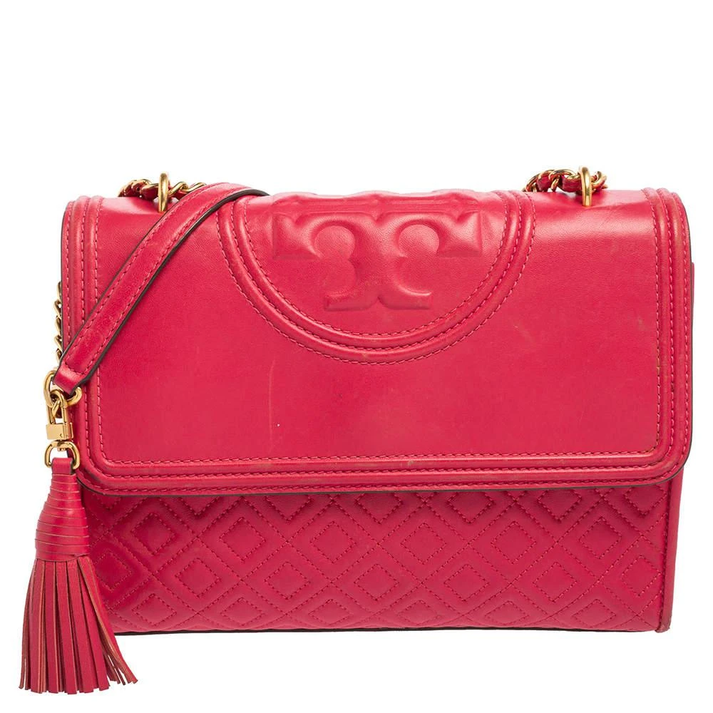 商品[二手商品] Tory Burch|Tory Burch Pink Leather Fleming Shoulder Bag,价格¥807,第1张图片