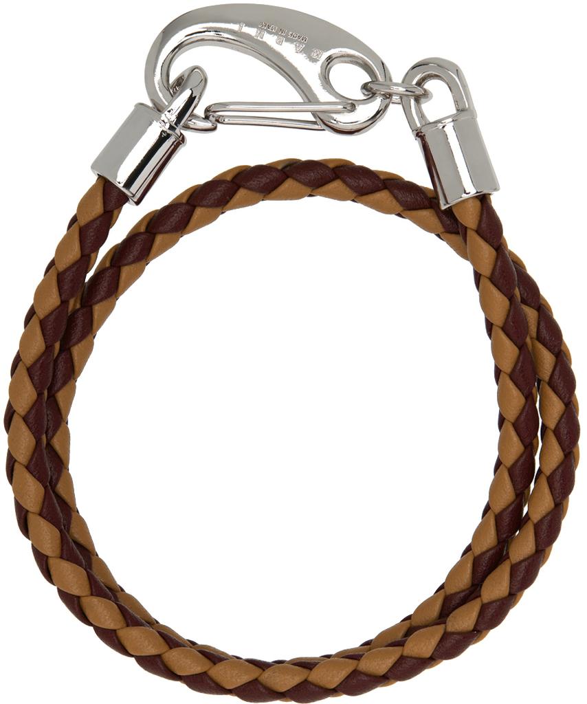 Brown Double Wrap Braided Bracelet商品第2张图片规格展示