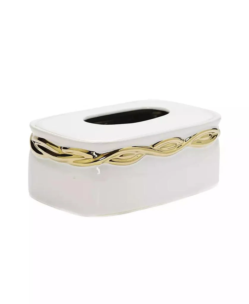 商品Vivience|White Tissue Box Gold-Tone Rounded Design,价格¥519,第1张图片