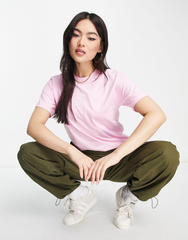 adidas Originals trefoil essentials t-shirt in pink商品第3张图片规格展示