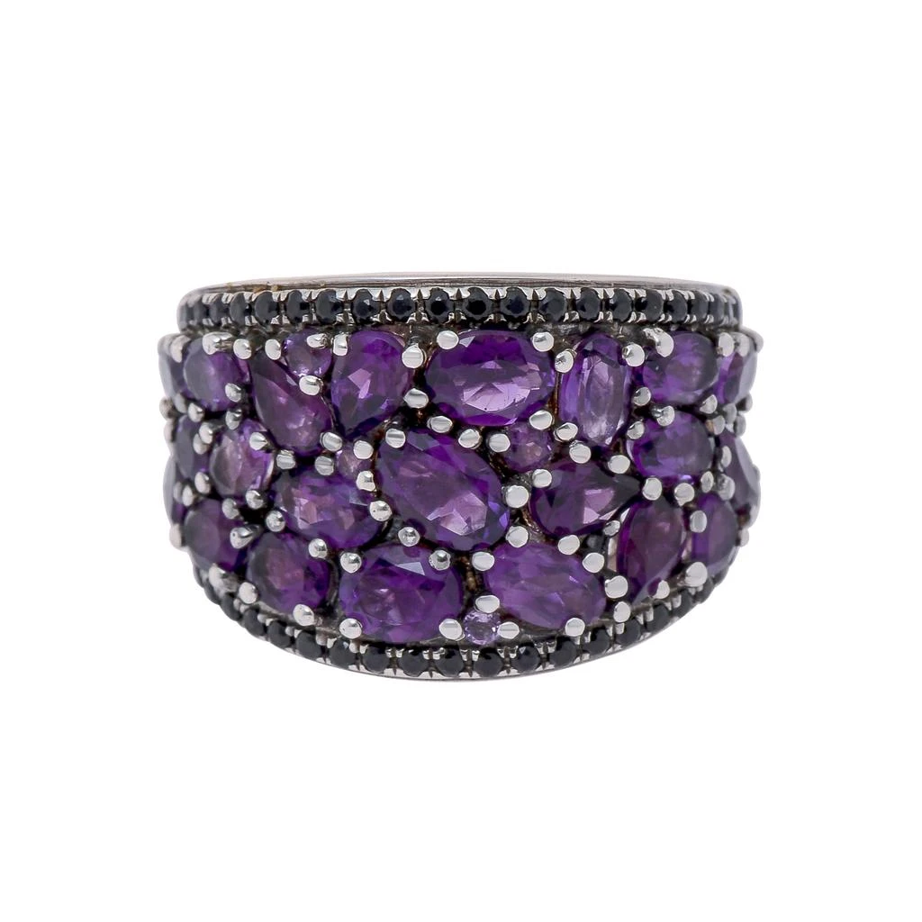 商品Charles Krypell|Charles Krypell Roxy Sterling Silver and Amethyst, and Black Sapphire 0.51ct. tw. Band Ring Sz. 6.25,价格¥5975,第3张图片详细描述