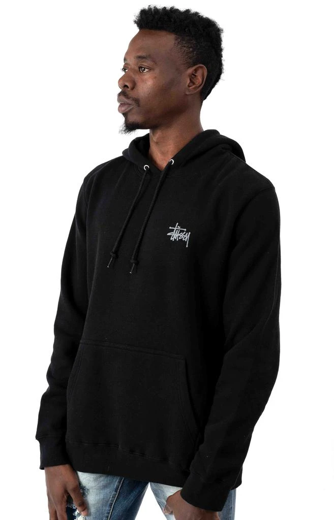 商品STUSSY|Basic Logo Pullover Hoodie - Black/Grey,价格¥691,第3张图片详细描述