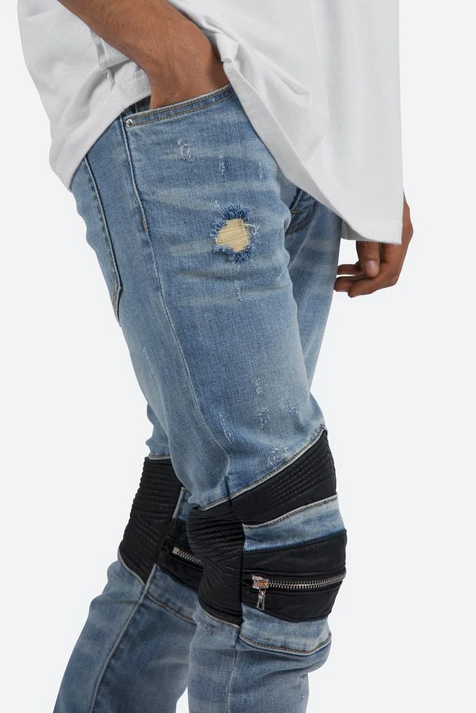 商品MNML|X186 Moto Skinny Denim - Blue/Black,价格¥257,第2张图片详细描述