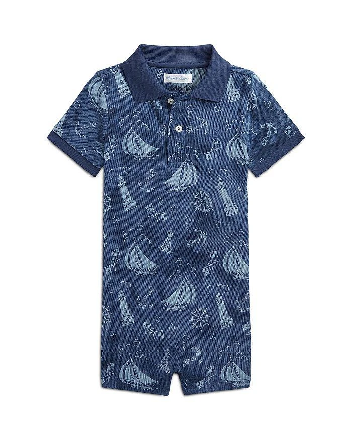 商品Ralph Lauren|Boys' Nautical Print Mesh Polo Shortalls - Baby,价格¥122,第1张图片