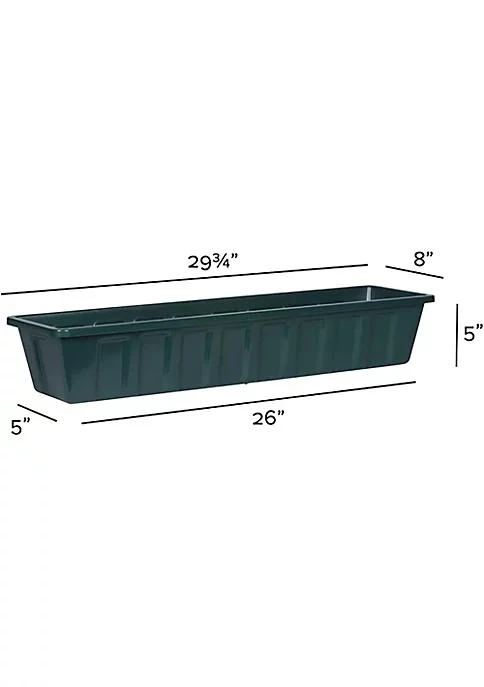 商品Novelty|Novelty Polypro Plastic Hunter Green Flower Box Planter Liner 36 Inch,价格¥185,第2张图片详细描述