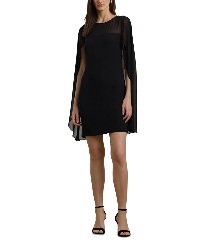 商品Ralph Lauren|Cape Georgette Cocktail Dress,价格¥859,第1张图片