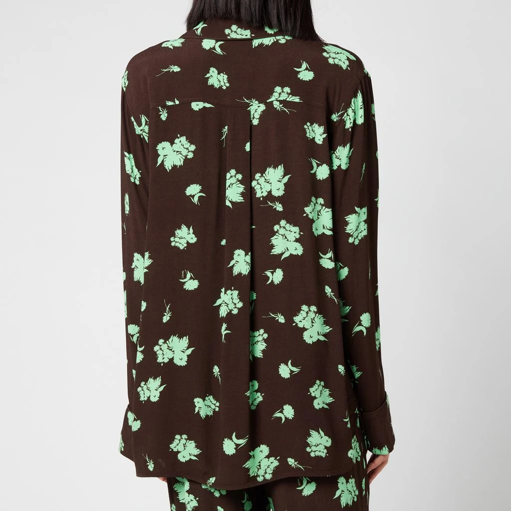 商品Ganni|Ganni Women's Printed Crepe Shirt - Mole,价格¥165,第2张图片详细描述