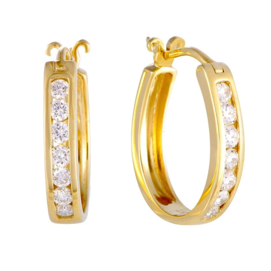 商品LB Exclusive|14K Yellow Gold 0.50 ct Diamond Small Hoop Earrings,价格¥5717,第1张图片