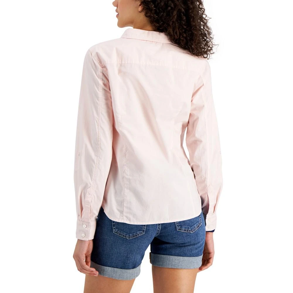 Tommy Hilfiger Women's Cotton Roll-Tab Button-Up Shirt 2