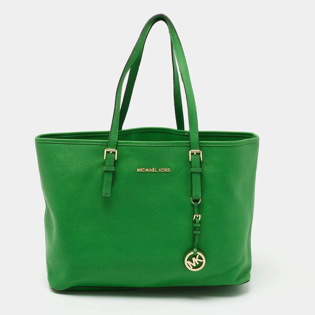 商品[二手商品] Michael Kors|Michael Kors Green Saffiano Leather Large Jet Set Travel Tote,价格¥1046,第1张图片