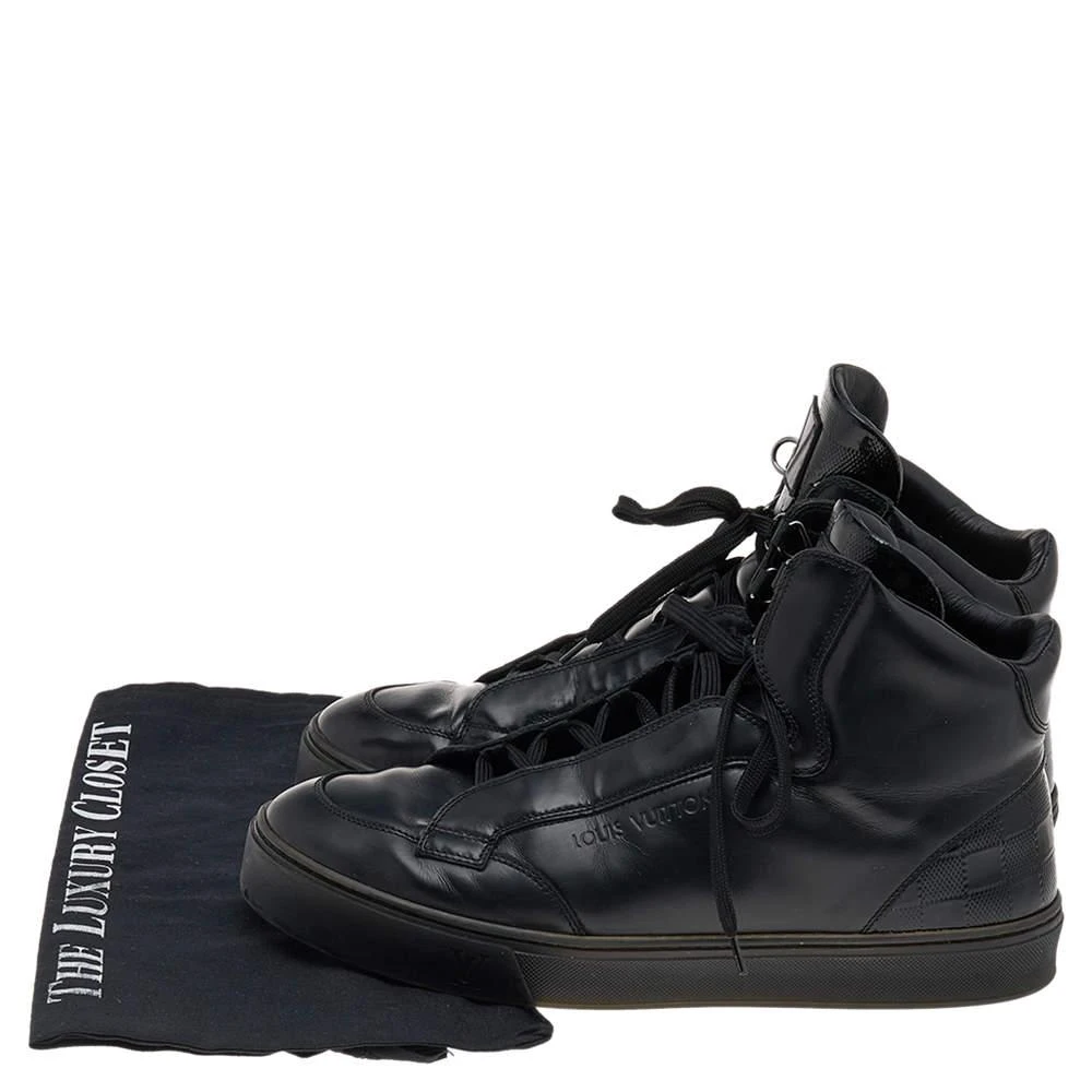 Louis Vuitton Black Leather And Damier Patent Leather High Top Sneakers Size 40.5 商品