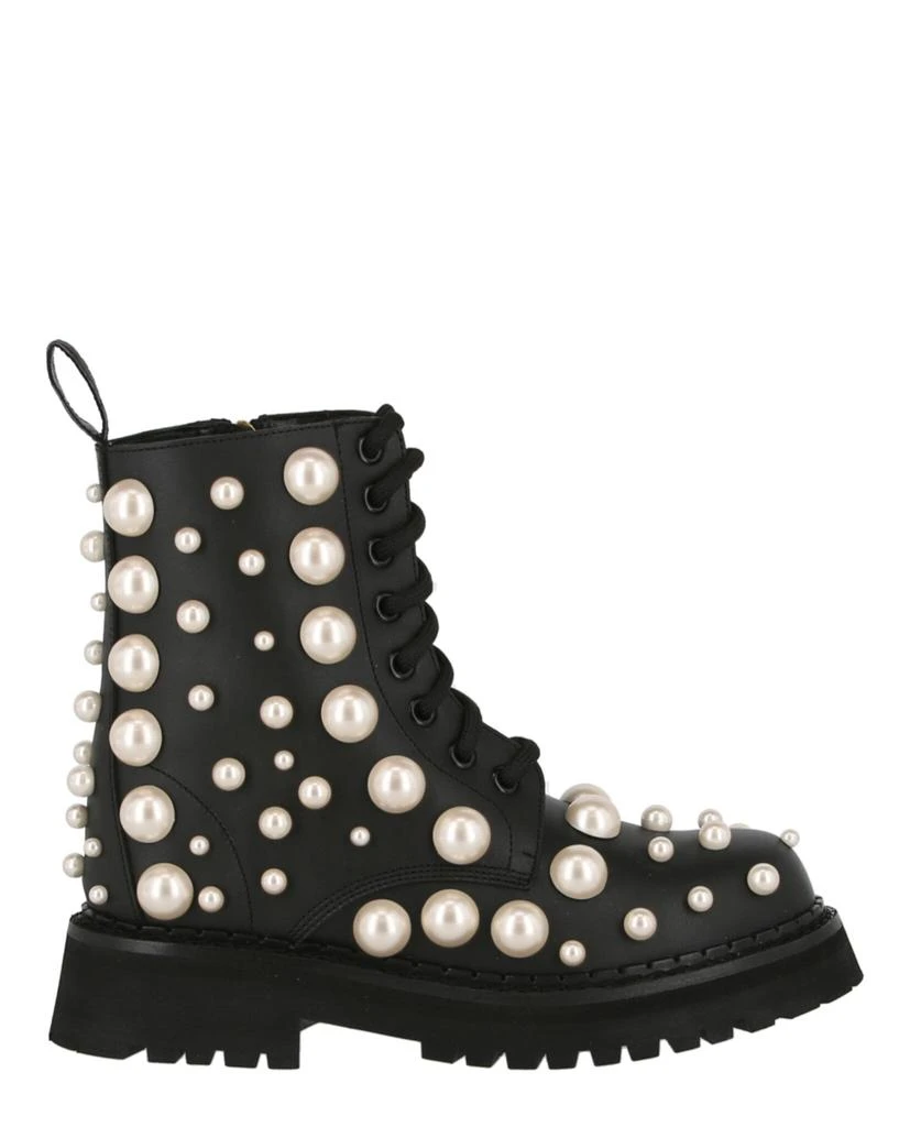 商品Moschino|Pearl Leather Combat Boots,价格¥3697,第1张图片