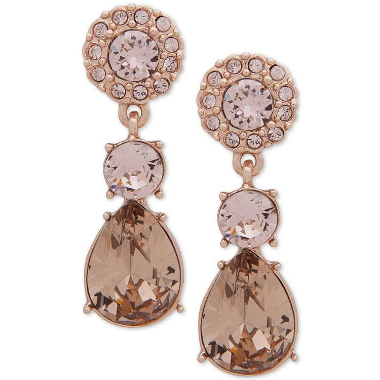 商品Givenchy|Rose Gold-Tone Pink Crystal Drop Earrings,价格¥215,第1张图片
