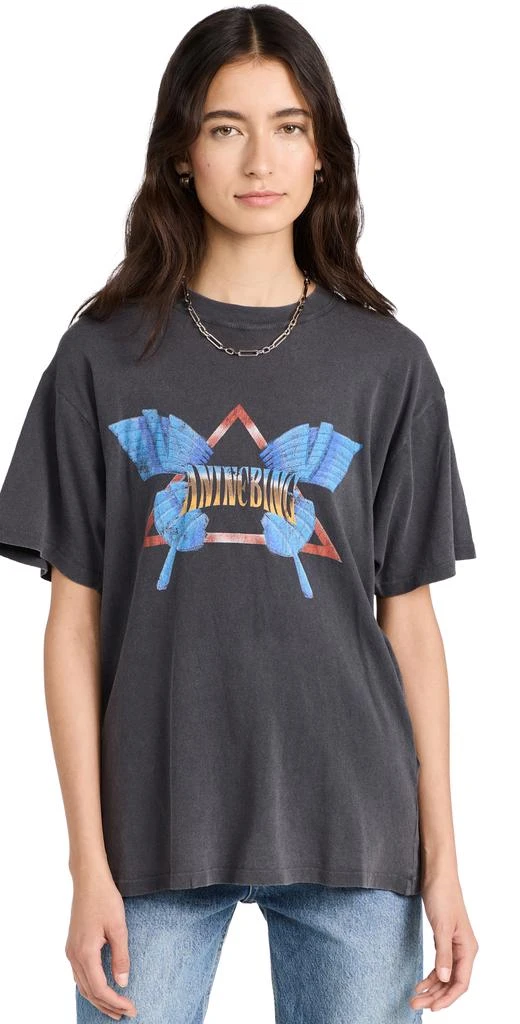 商品ANINE BING|ANINE BING Lili 蝴蝶 T 恤 - 水洗黑色,价格¥748,第1张图片