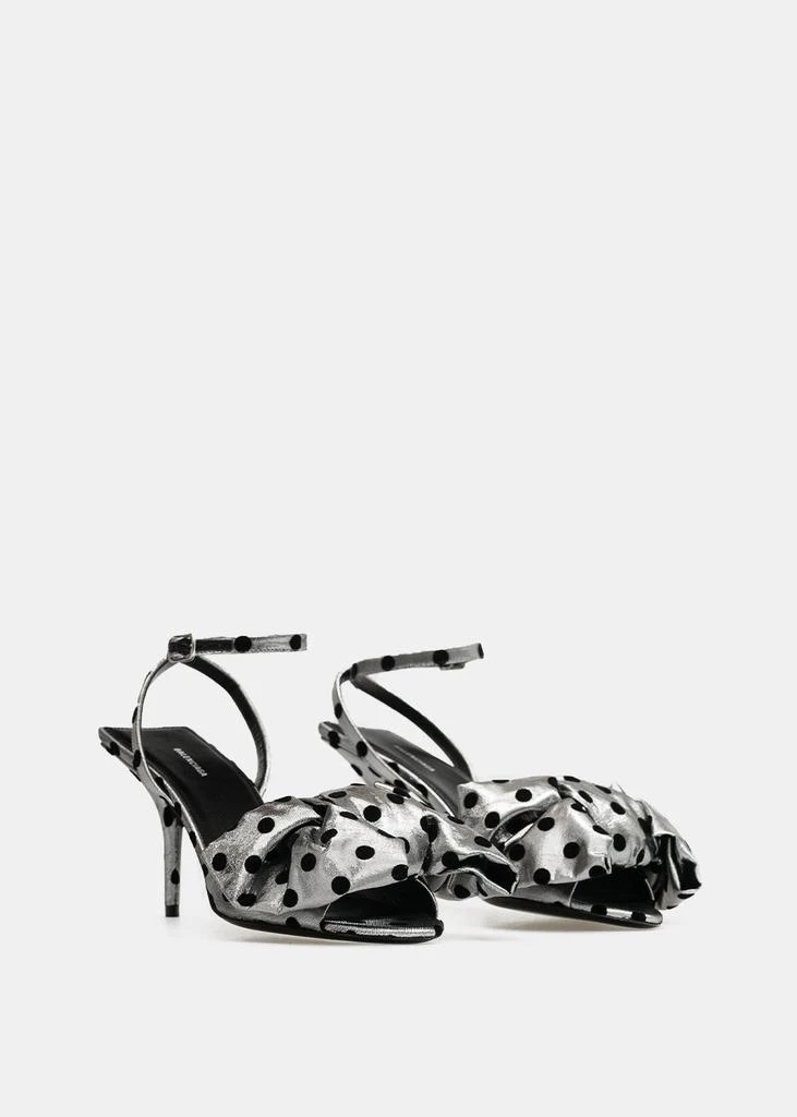商品Balenciaga|Balenciaga Silver & Black Bow Ankle Strap Sandals,价格¥3218,第3张图片详细描述