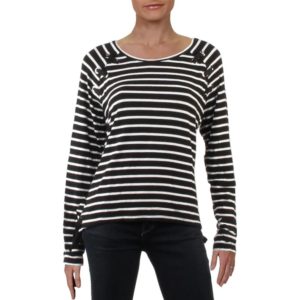商品Generation Love|Generation Love Womens Lace-Up Striped T-Shirt,价格¥122,第1张图片