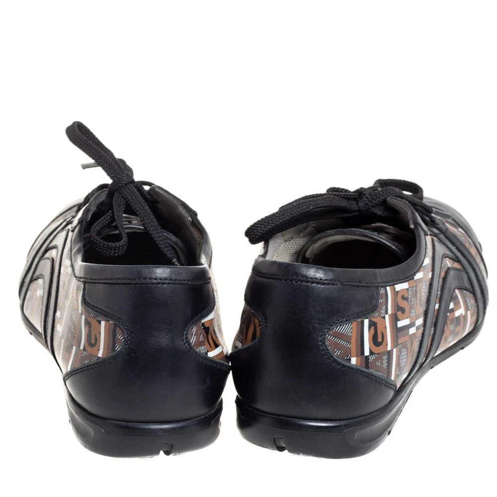 商品[二手商品] Salvatore Ferragamo|Salvatore Ferragamo Brown/Black Canvas And Leather Low Top Sneakers Size 43.5,价格¥2030,第5张图片详细描述
