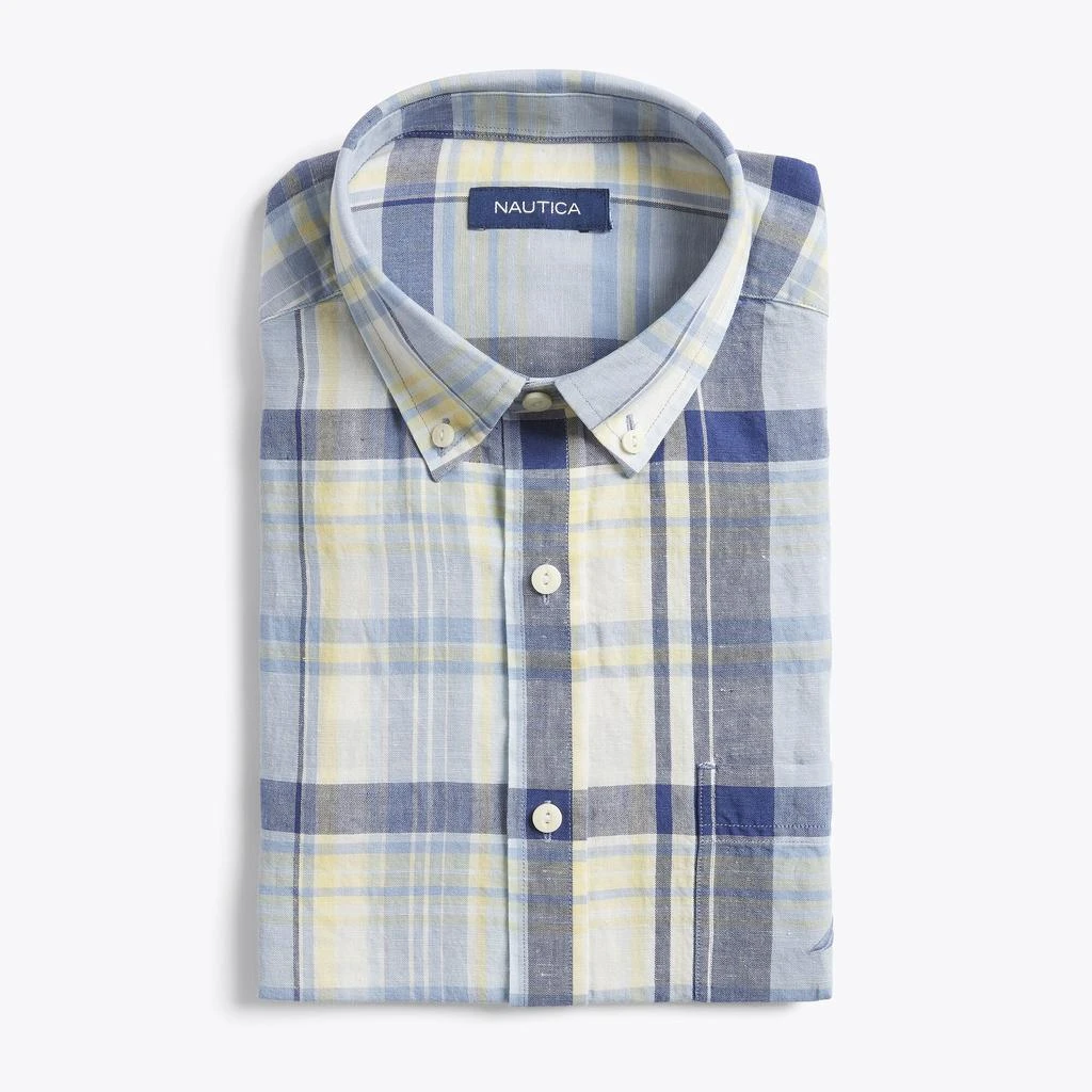 商品Nautica|Nautica Mens Classic Fit Plaid Linen Shirt,价格¥160,第2张图片详细描述