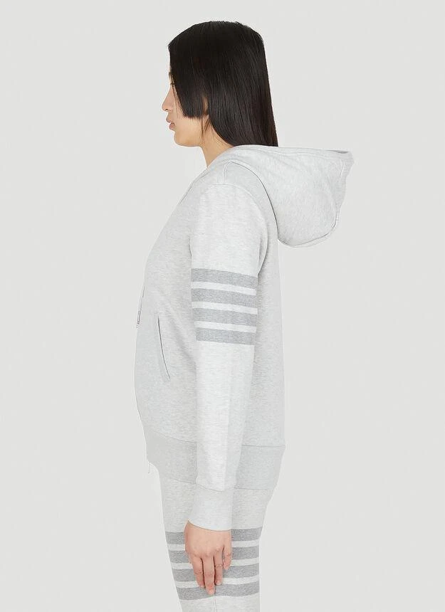 商品Thom Browne|Striped Hooded Sweatshirt in Grey,价格¥7364,第3张图片详细描述