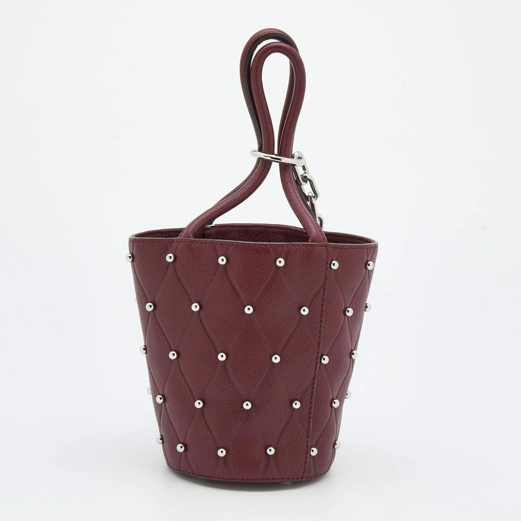 商品[二手商品] Alexander Wang|Alexander Wang Burgundy Leather Mini Roxy Studded Bucket Bag,价格¥1634,第4张图片详细描述