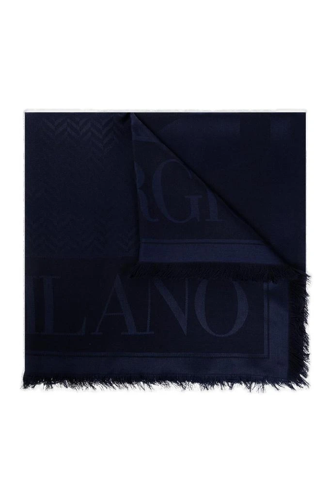 商品Giorgio Armani|Giorgio Armani Logo-Printed Frayed Edge Scarf,价格¥1978,第1张图片