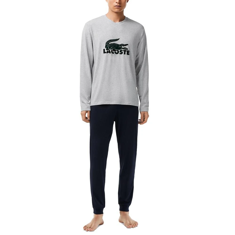 商品Lacoste|Men's 2-Pc. Long-Sleeve T-Shirt & Jogger Pants Pajama Set,价格¥258,第1张图片