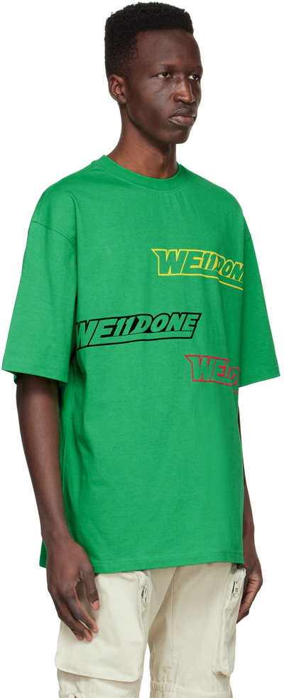 WE11DONE 男士绿色棉质短袖T恤 WD-TT1-22-655-U-GR商品第1张图片规格展示