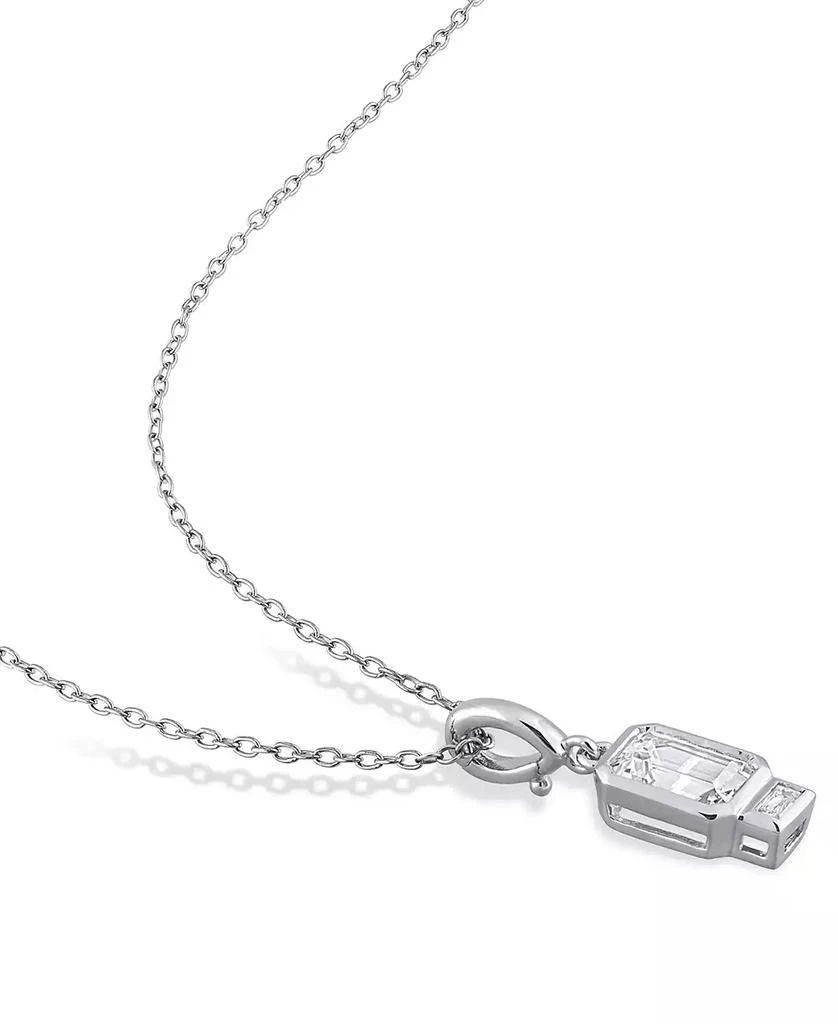 商品Macy's|Lab-Grown White Sapphire Two Stone 18" Pendant Necklace (1-3/4 ct. t.w.) in Sterling Silver,价格¥540,第4张图片详细描述