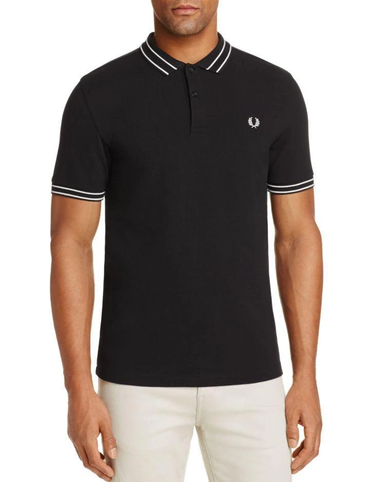 商品Fred Perry|Tramline Tipped Piqu&eacute; Regular Fit Polo Shirt ,价格¥412,第1张图片