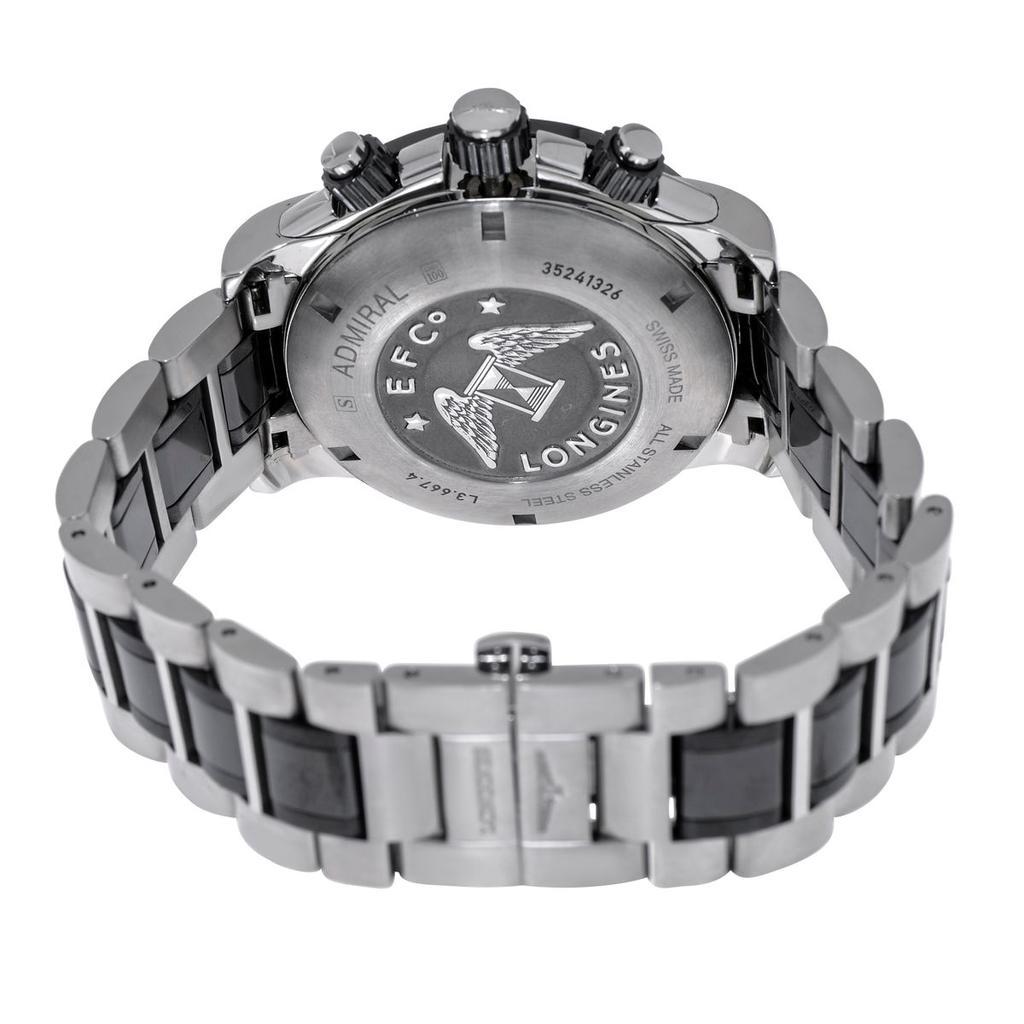 商品Longines|Longines Admiral Chronograph Stainless Steel Automatic Men's Watch L36674567,价格¥19221,第5张图片详细描述