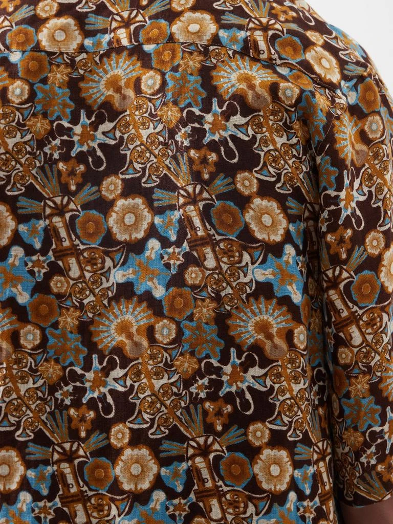 商品Charles Jeffrey Loverboy|Cuban-collar instrument-print linen shirt,价格¥1187,第3张图片详细描述