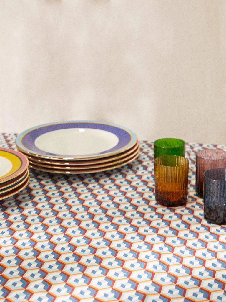 商品LA DOUBLE J|Cubi-print 350cm x 180cm linen tablecloth,价格¥2199,第2张图片详细描述