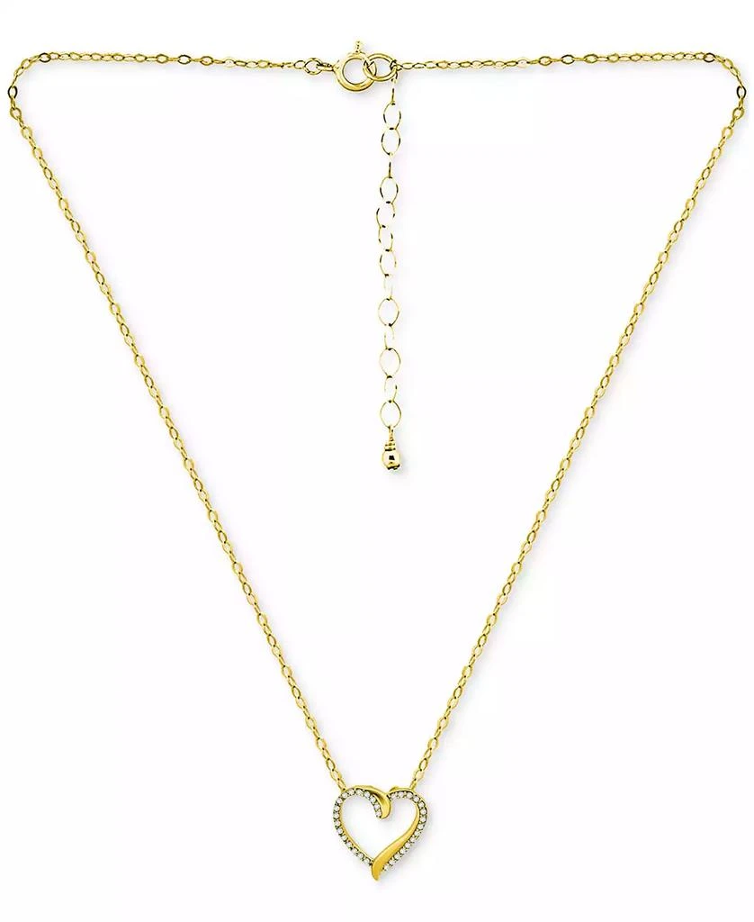 商品Giani Bernini|Cubic Zirconia Open Heart Pendant Necklace in 18k Gold-Plated Sterling Silver, 16" + 2" extender, Created for Macy's,价格¥726,第3张图片详细描述