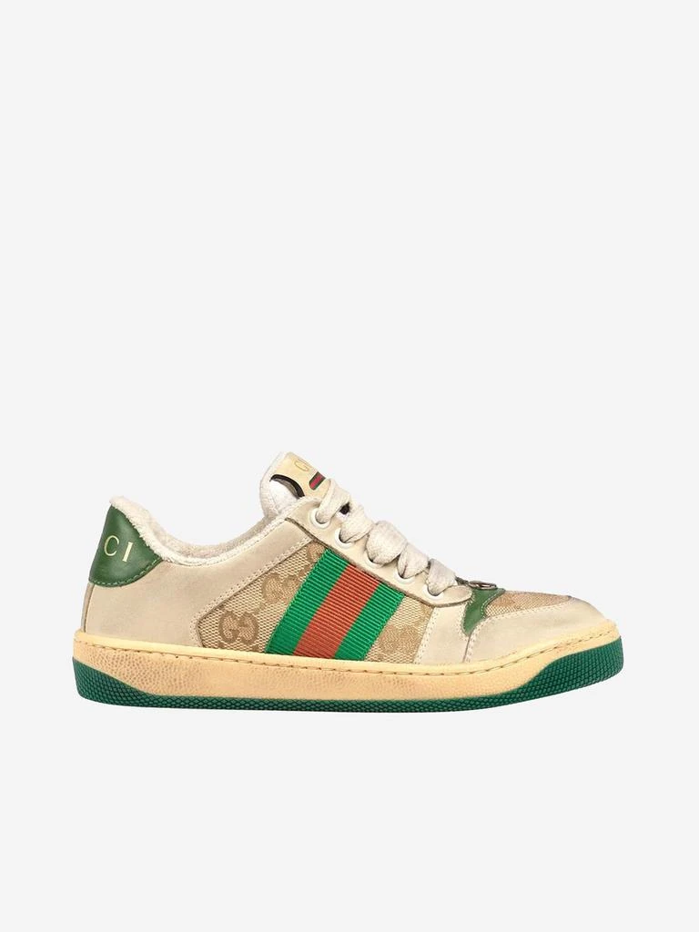 商品Gucci|GUCCI Kids Leather Screener Trainers,价格¥1789,第1张图片