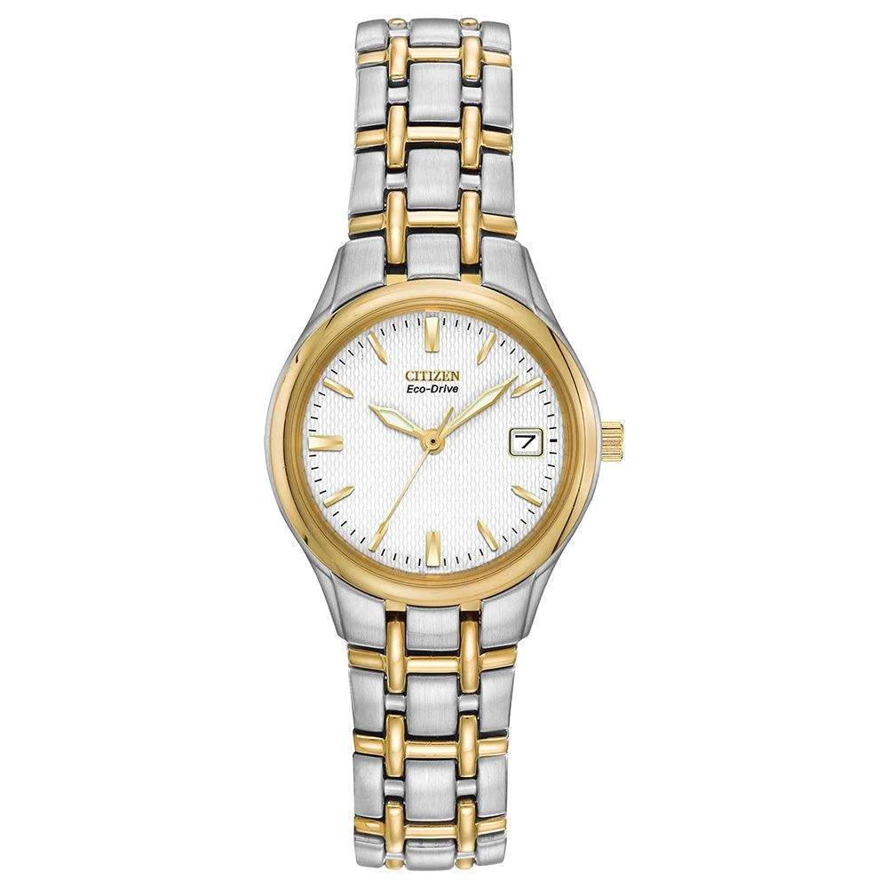 商品Citizen|Citizen Ladies Eco-Drive Silhouette White Date Dial Bracelet Watch,价格¥1534,第1张图片