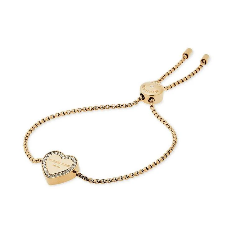 商品Michael Kors|Michael Kors Crystal Heart Logo Slider Bracelet 手链,价格¥240,第3张图片详细描述