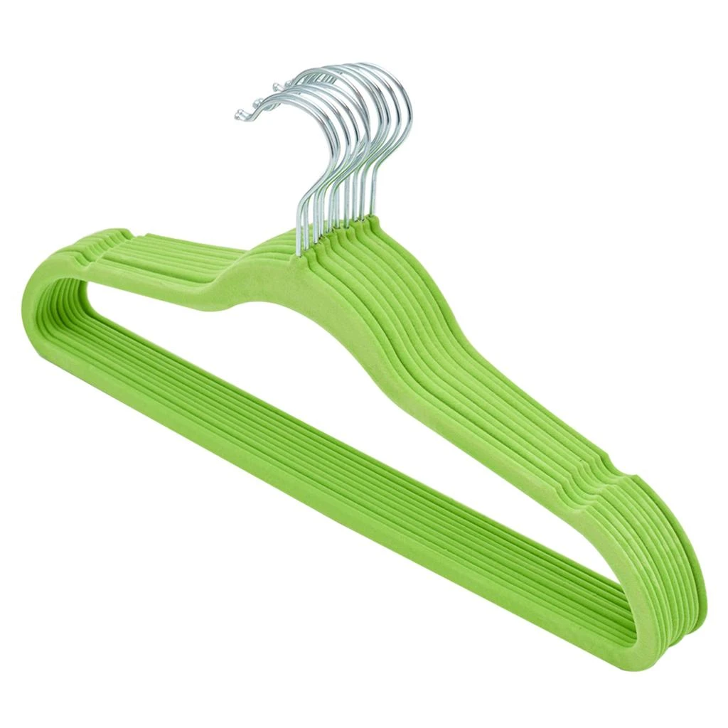 商品Home Basics|Home Basics 10 Piece Velvet Hanger, Green,价格¥111,第4张图片详细描述