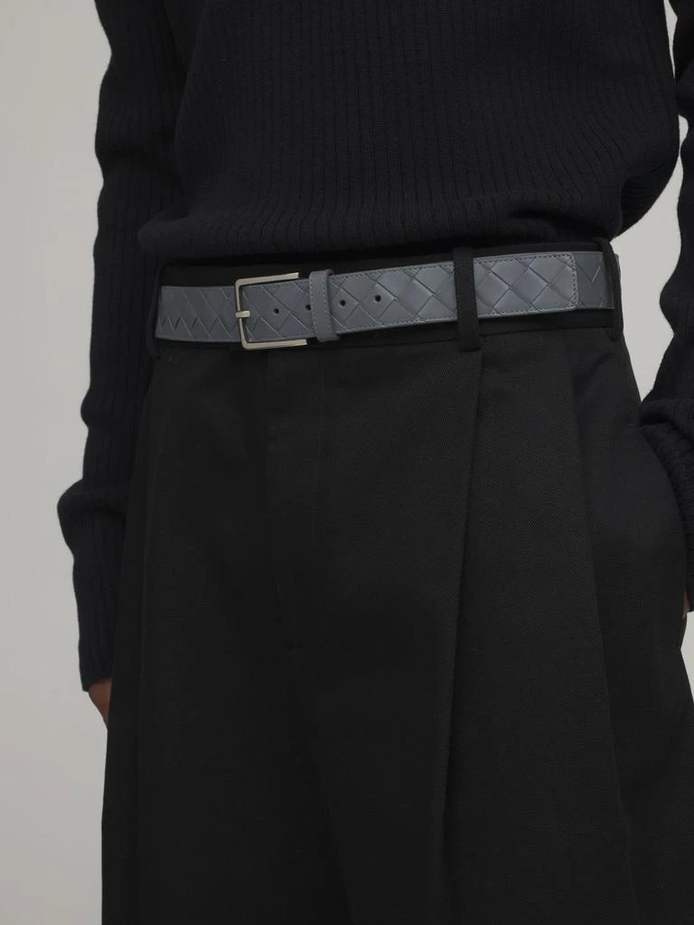 商品Bottega Veneta|3.5cm New Intreccio Buckle Leather Belt,价格¥5510,第1张图片详细描述