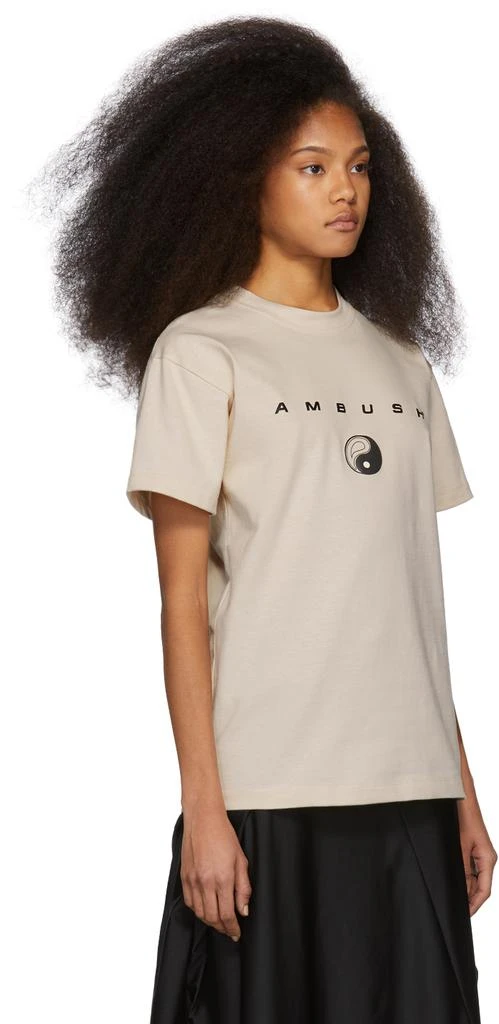 商品Ambush|SSENSE Exclusive Beige Logo T-Shirt,价格¥1211,第4张图片详细描述