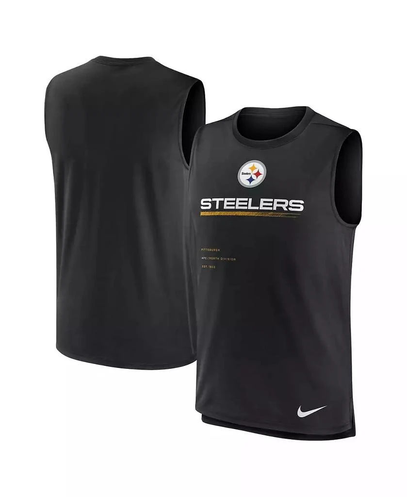 商品NIKE|Men's Black Pittsburgh Steelers Muscle Trainer Tank Top,价格¥267,第1张图片