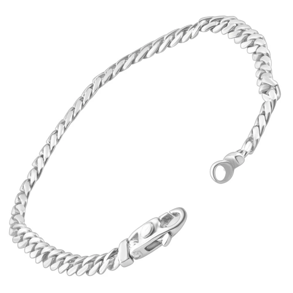 商品Pompeii3|Men's 14k Gold (18gram) or Platinum (33gram) 5.5mm Link Bracelet 8.5",价格¥12133,第2张图片详细描述