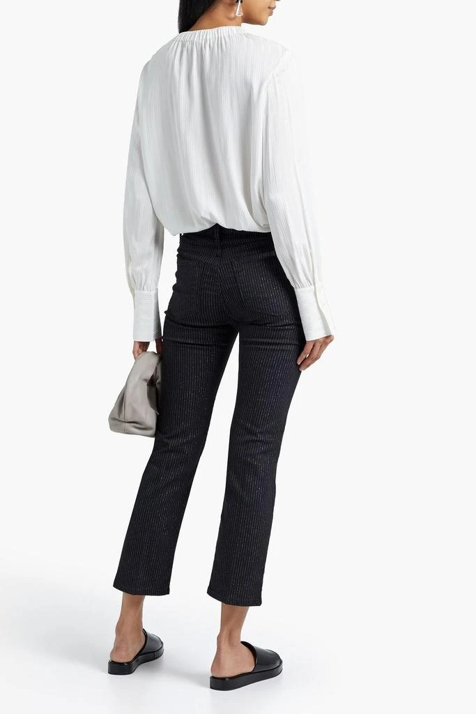 商品FRAME|Le High Straight metallic pinstriped high-rise straight-leg jeans,价格¥628,第3张图片详细描述