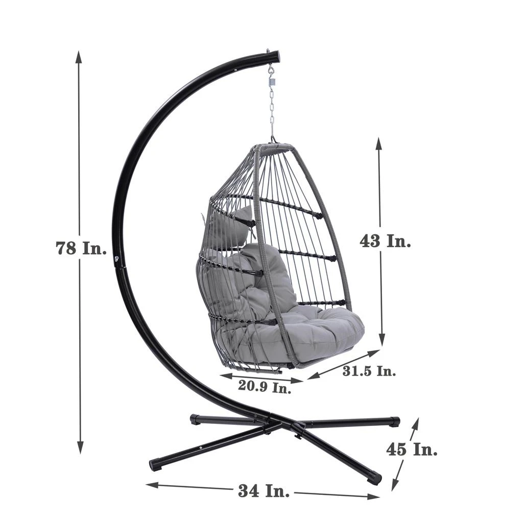 Outdoor Patio Wicker Folding Hanging Chair 商品