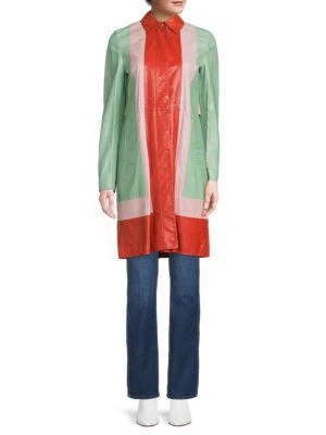 商品Valentino|​Colorblock Leather Trench Coat,价格¥7884,第1张图片