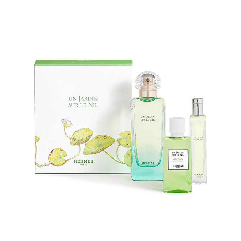 商品Hermes|爱马仕尼罗河花园香水套装 淡香水100ml+淡香水15ml+沐浴露40ml,价格¥603,第1张图片