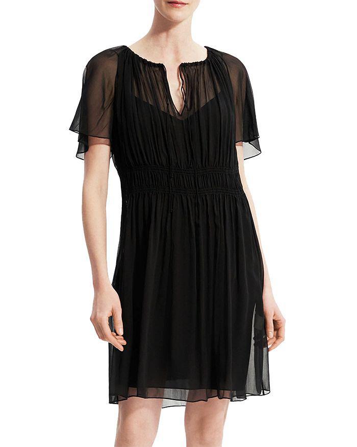 商品Theory|Silk Chiffon Flutter Sleeve Dress,价格¥817,第3张图片详细描述