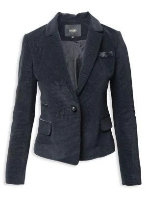 商品[二手商品] Maje|Maje Micro Polka Dot Blazer In Black Velvet,价格¥1977,第1张图片