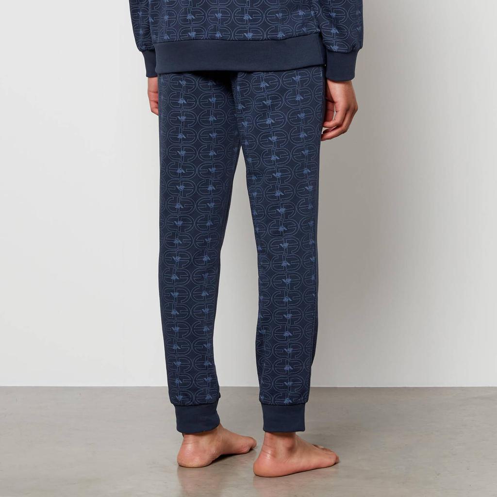 商品Emporio Armani|Emporio Armani Men's All Over Logo Terry Sweatpants - Marine Printed,价格¥351,第4张图片详细描述