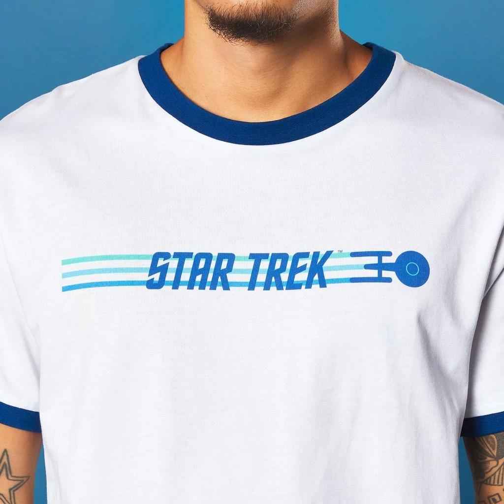 商品Original Hero|Star Trek Enterprise Logo T-shirt - White / Blue Ringer,价格¥170,第5张图片详细描述